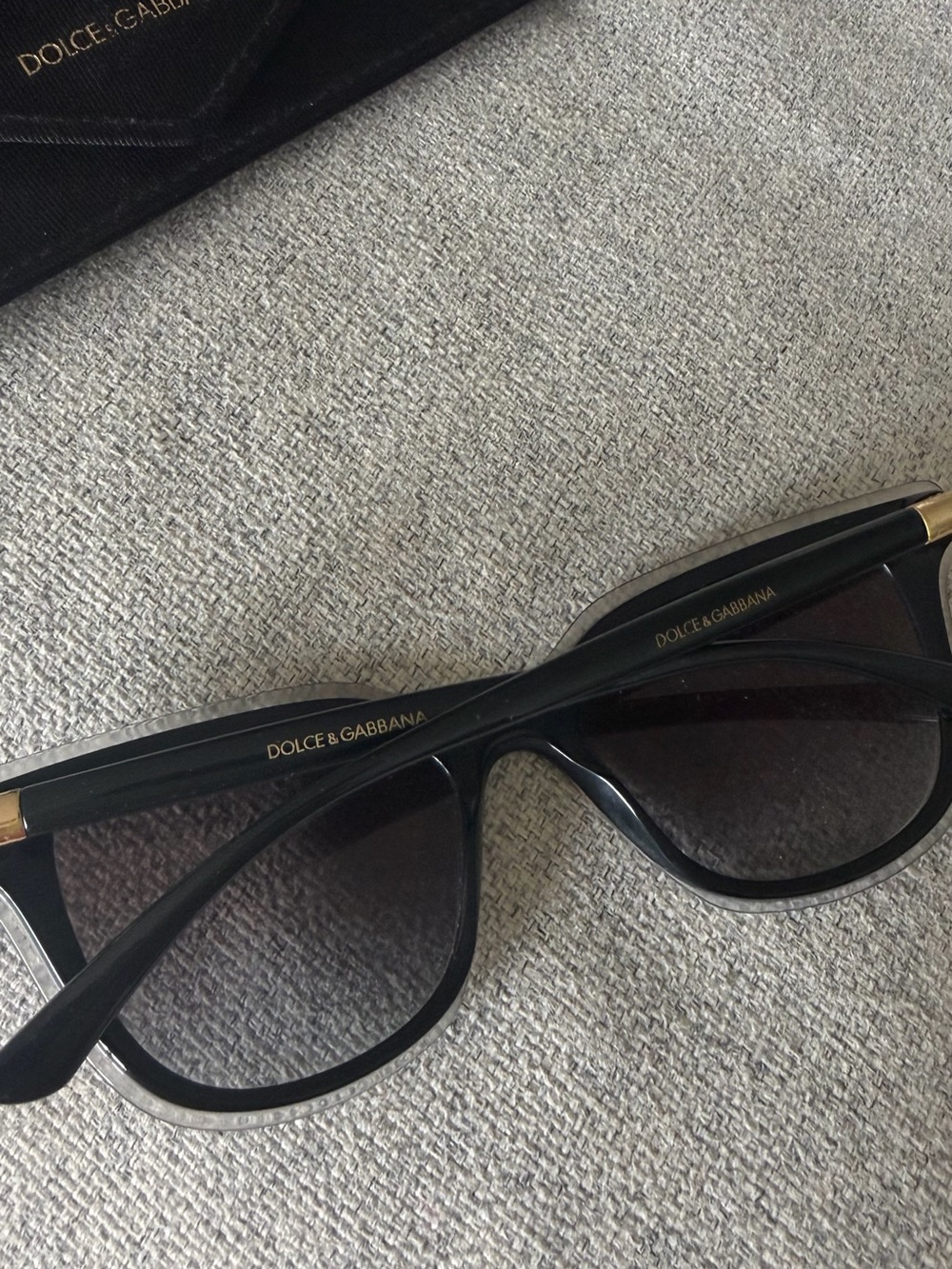 Dolce & Gabbana Black Cat-Eye Sunglasses with Dark Lenses - Picture 2 of 4